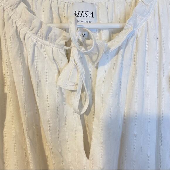 MISA Lilian Dress in White Tassel Ruffle Size Medium Boho Summer - Picture 5 of 11